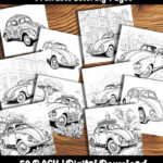 Volkswagen bug coloring pages by happy colorist