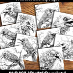 zombie bird coloring pages by happy colorist