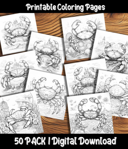 crab coloring pages by happy colorist