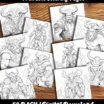 minotaur coloring pages by happy colorist