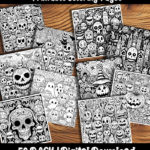 halloween pumpkin pattern coloring pages by happy colorist