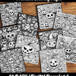 halloween pumpkin pattern coloring pages by happy colorist