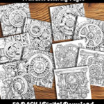 steampunk gears coloring pages by happy colorist