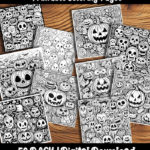 halloween pumpkin pattern coloring pages by happy colorist