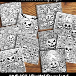 halloween pumpkin pattern coloring pages by happy colorist