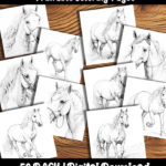 horses coloring pages by happy colorist