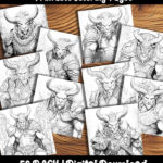 minotaur coloring pages by happy colorist