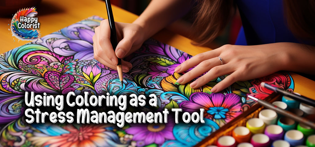 person coloring using it as a stress management tool