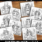 cute halloween coloring pages by happy colorist