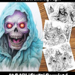 ghost coloring pages by happy colorist