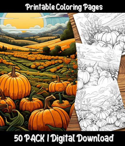 pumpkin patch coloring pages by happy colorist