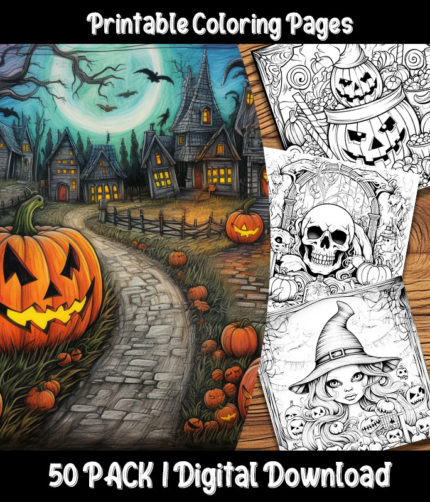 halloween coloring pages by happy colorist