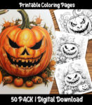 halloween pumpkin coloring pages by happy colorist