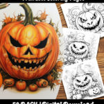 halloween pumpkin coloring pages by happy colorist