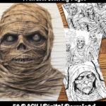 mummy coloring pages by happy colorist