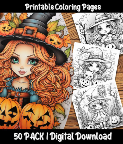 Spectral Serenity: 50 Halloween Adult Coloring Pages