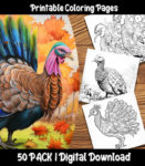 turkey coloring pages by happy colorist