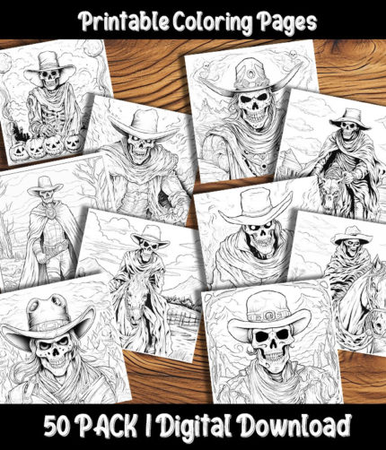 ghost cowboy coloring pages by happy colorist