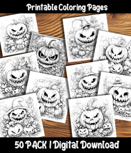 halloween pumpkin coloring pages by happy colorist