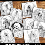 grim reeper coloring pages by happy colorist