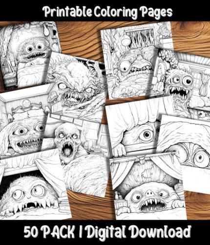 bed monsters coloring pages by happy colorist