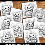 halloween pumpkin coloring pages by happy colorist