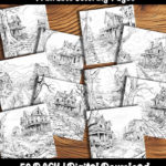 ghost town coloring pages by happy colorist