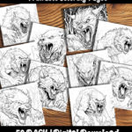 werewolf coloring pages by happy colorist