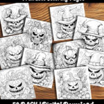 halloween pumpkin coloring pages by happy colorist