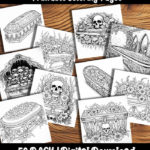 coffin coloring pages by happy colorist