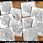 turkey coloring pages by happy colorist