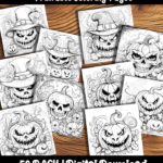 halloween pumpkin coloring pages by happy colorist