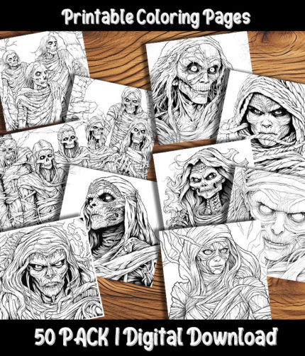 mummy coloring pages by happy colorist