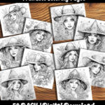 witches coloring pages by happy colorist