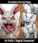 zombie bunny coloring pages by happy colorist
