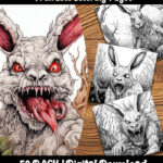 zombie bunny coloring pages by happy colorist