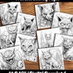zombie cat coloring pages by happy colorist