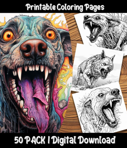 zombie dog coloring pages by happy colorist