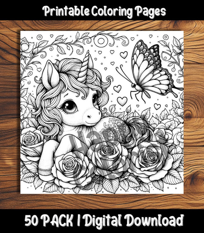 50 Unicorn Coloring Pages Unicorn Coloring Book Coloring -  in 2023