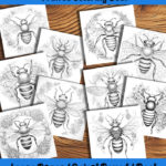 bee inspired coloring book by happy colorist