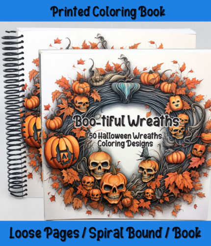 boo-tiful wreaths coloring book by happy colorist