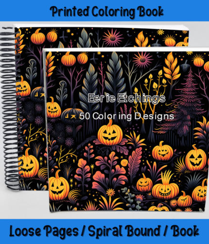 eerie etchings coloring book by happy colorist