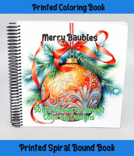 merry baubles coloring book by happy colorist