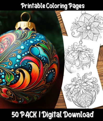 christmas ornaments coloring pages by happy colorist