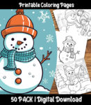 snowman coloring pages by happy colorist