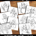 snowman coloring pages by happy colorist