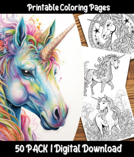 unicorn coloring pages by happy colorist