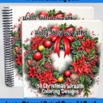 holly jolly wreaths coloring book by happy colorist