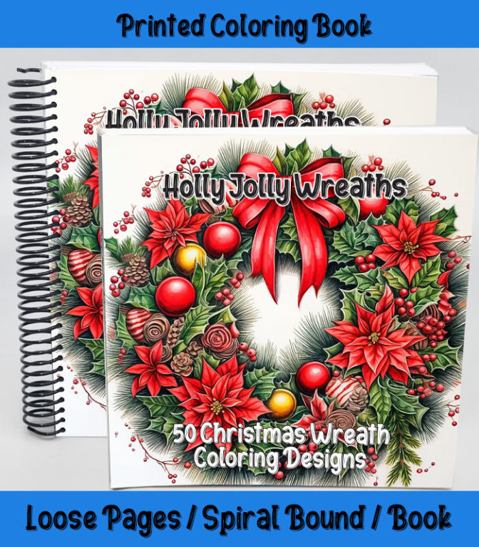 holly jolly wreaths coloring book by happy colorist