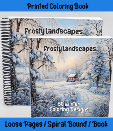 frosty landscapes coloring book by happy colorist